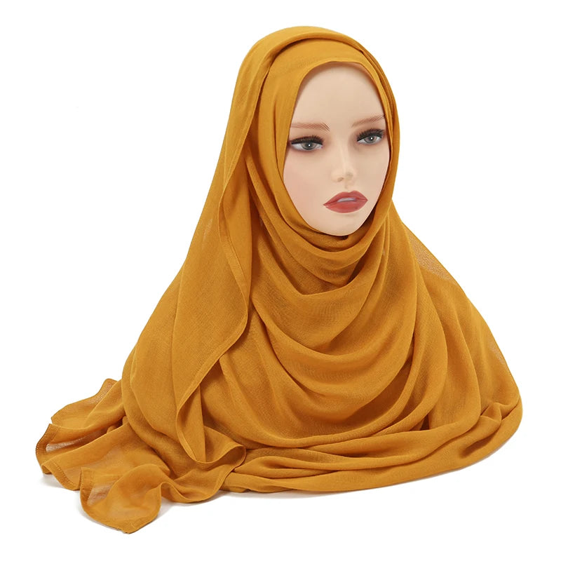 Muslim Modal Hijab Rayon Cotton Shawls For Women Plain Scarf Big Size Headscarf Islamic Turban Headband 190*85cm