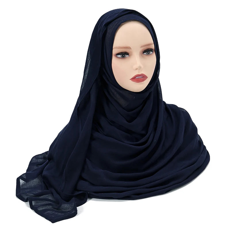 Muslim Modal Hijab Rayon Cotton Shawls For Women Plain Scarf Big Size Headscarf Islamic Turban Headband 190*85cm